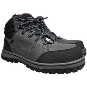 Skechers Women's Waterproof‎ Composite Toe Work Boots Memory Foam Gray Size 9.5